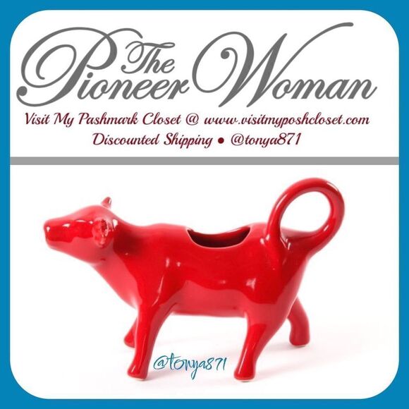 🦋 New Pioneer Woman Red Cow Creamer - Picture 1 of 5